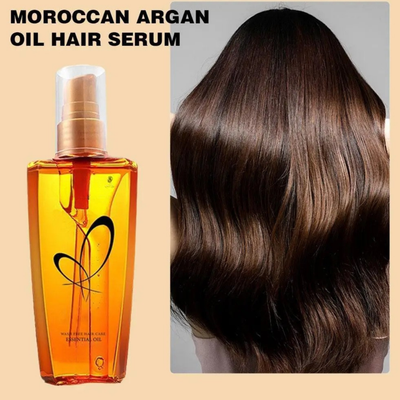 Moroccan Argan Oil Hair Serum for frizz control and shine – before and after results